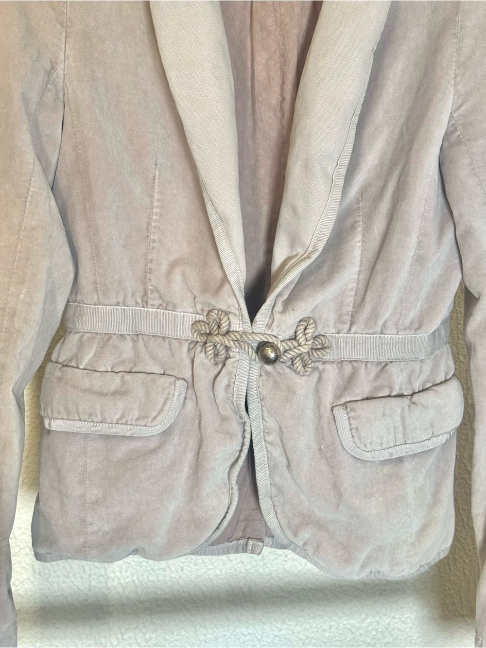 Marc Jacobs Velour Lilac Blazer Jacket Size 4 Rope Button - Picture 2 of 5